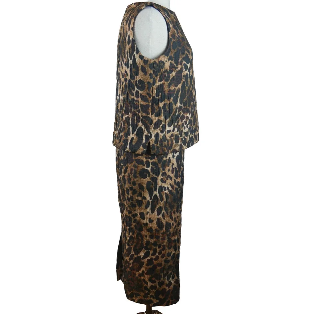 LAFAYETTE 148 Leopard Pencil Skirt and Shell Set Size 6 - Picture 5 of 11